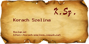 Korach Szelina névjegykártya